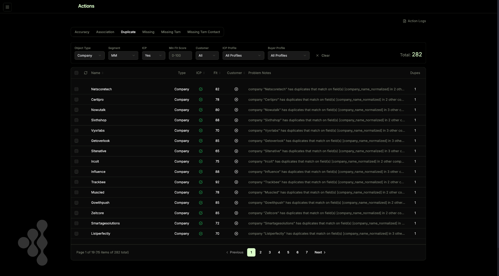 Axon actions queue